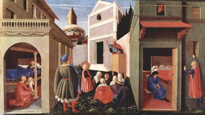Predella Panel of the Triptych of San Domenico in Perugia Depicting the Life of St. Nicholas of Bari by Fra Angelico